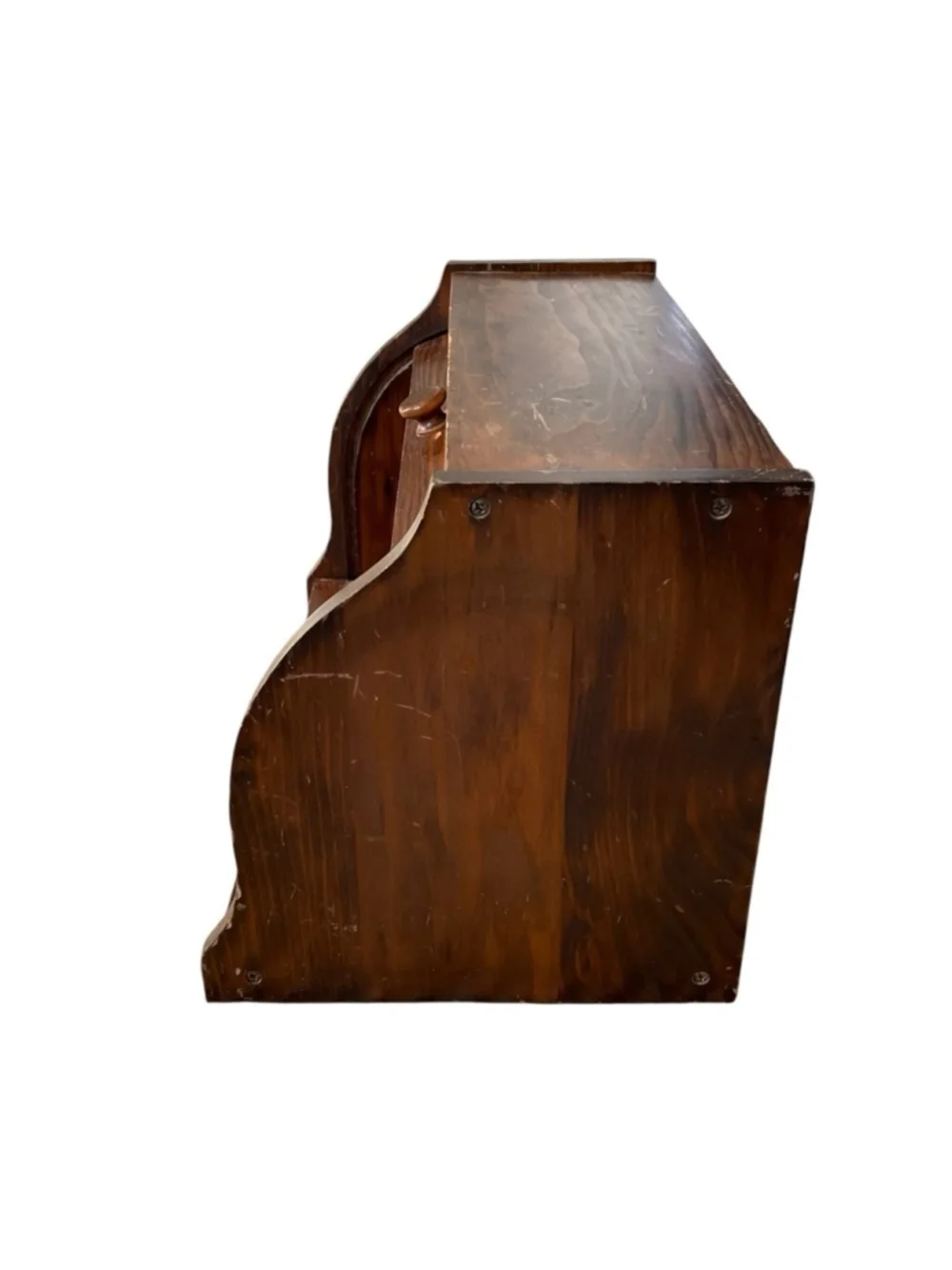 Vintage Handmade Amish Wooden Roll Top Bread Box